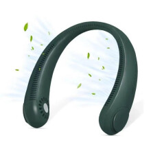 Forfriskende tilbehør, egnet for bladløs, sammenleggbar USB-halsvifte med 3 hastigheter, grønn farge