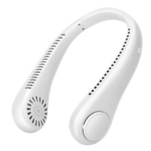 Bærbar vifte - 360 USB-halsvifte - Stille, for barn, kontor, sport - Hvit