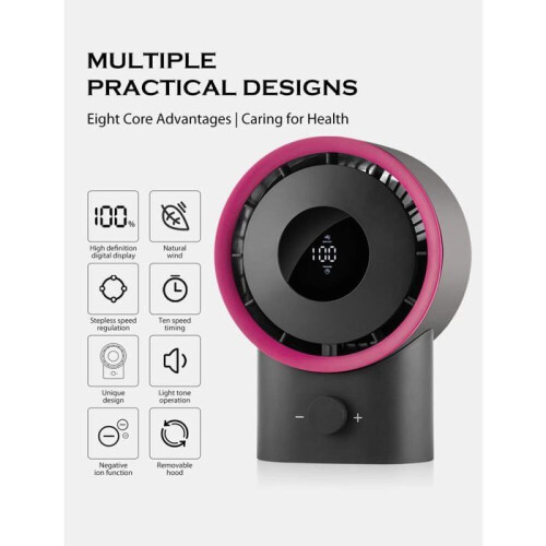 Bordventilator - UNDERSCORE - ILLUMYN - Stille 20 dB - Justerbar hældning - Timer 1