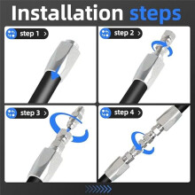4PCS Reusable Hydraulic Hose Fittings Repair Kit,1/2in3/4in Hydraulic Hose Fittings,Hydraulic Hose Field Repair Kit