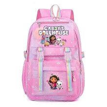 (01 Size 44x30x22cm) New Gabby Dollhouses School Backpack For Girls Kawaii Cartoon School Bag Cute Girls School Supplies Kids