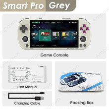 (Retro Grey 256G(13K Games)) Trimui Smart Pro Handheld Game Console 4.96'' IPS Display Linux System Joystick RGB Lighting Smartpro