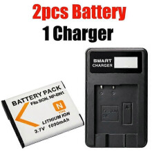 (2 pcs with Charger) NP-BN1 NP BN1 Battery for Sony Cyber-shot DSC-QX10 DSC-QX100 DSC-T99 DSC-T110 DSC-TF1 DSC-TX5 TX7 TX