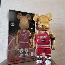 (Gold Ships From CN) 400% Toy No. 23 Basketball Block Bear Cool Hip-Hop Graffiti Creative Trend Play Moving Art Toy Tangle