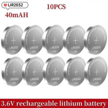 (10PCS LIR2032(ONE)) 2-50PCS LIR2032 Rechargeable Lithium Battery 2032 Charging Can Replace 3.6v 40mAH CR2032 for Clock