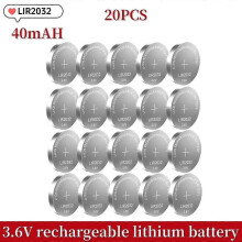 (20PCS LIR2032(ONE)) 2-50PCS LIR2032 Rechargeable Lithium Battery 2032 Charging Can Replace 3.6v 40mAH CR2032 for Clock