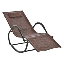 Tumbona Mecedora de Exterior Marrón 157 x 60 x 84 cm