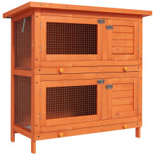Conejera de Madera Exterior Marrón 90 x 45 x 90 cm