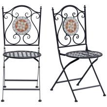 Set 2 Sillas Plegable Negro 50 x 40 x 94.5 cm