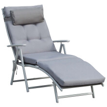 Tumbona Plegable Gris 137 x 63.5 x 100.5cm