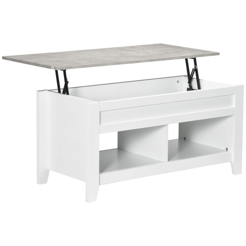 Homcom Mesa de Centro Elevable Blanco 105 x 50 x 49 cm