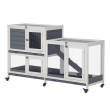 Conejera de Madera Gris 147 x 45.5 x 88.5 cm