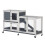 PawHut Conejera de Madera Gris 147 x 45.5 x 88.5 cm 1
