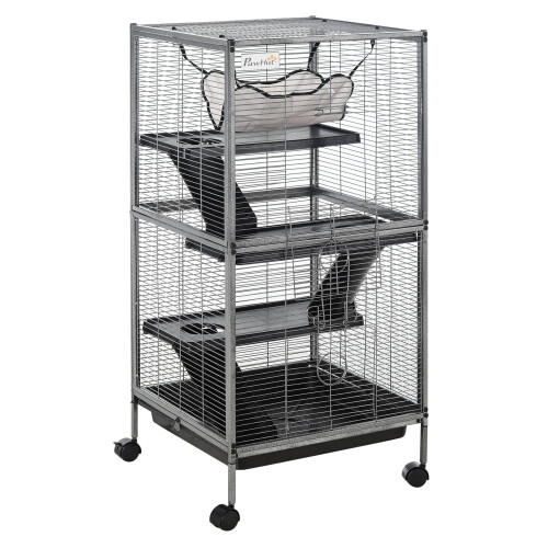 PawHut Jaula para Roedore Gris 52 x 52 x 113.5 cm