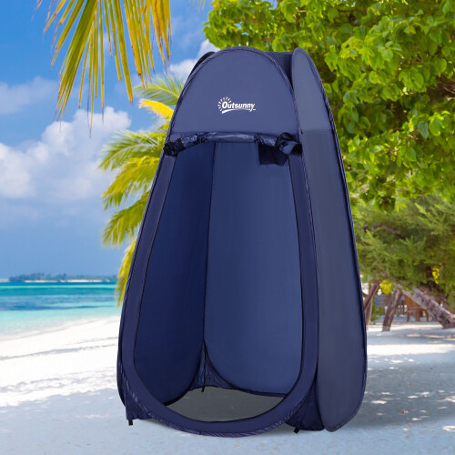 Outsunny Carpa para Ducha Azul 100 x 100 x 185cm 1