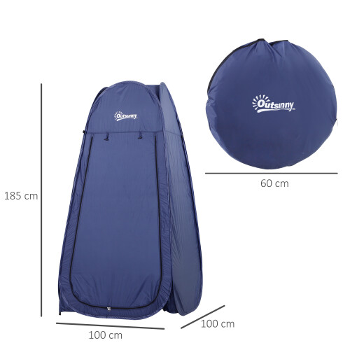 Outsunny Carpa para Ducha Azul 100 x 100 x 185cm 2