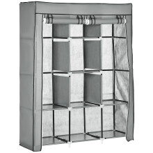 Armario de Tela Gris 125 x 43 x 162.5 cm
