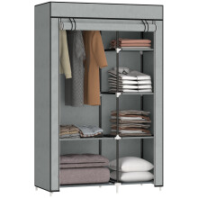 Armario de Tela Gris 103 x 43 x 162.5 cm