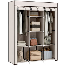 Armario de Tela Beige 125 x 43 x 162.5 cm