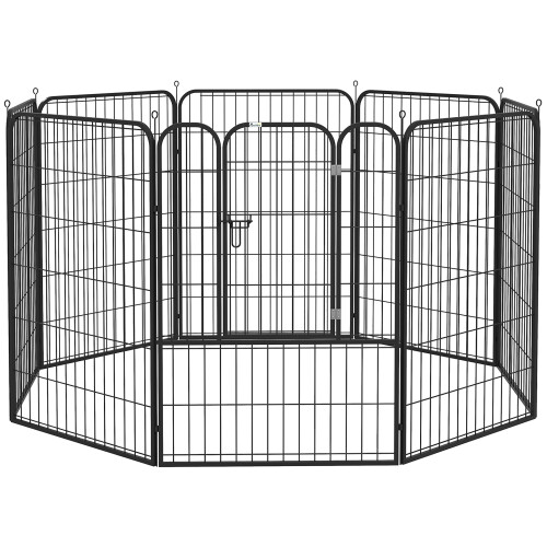 PawHut Parque para Mascota Negro 80 x 100 cm