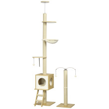Árbol para Gato Beige 40 x 40 x 285 cm
