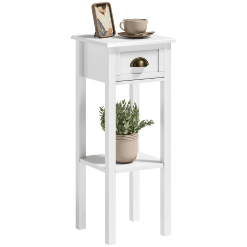 Homcom Mesa Auxiliar Blanco 30 x 30 x 75 cm