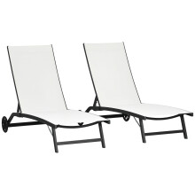 Tumbonas de Jardín Beige 165 x 66 x 102 cm