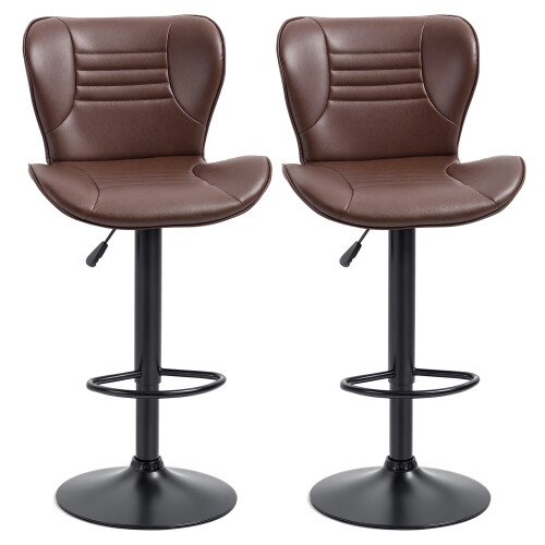 Homcom Set 2 Taburetes Bar Marrón 46.5 x 54 x 108 cm