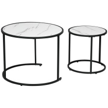 Set 2 Mesas Auxiliare Blanco 60 x 60 x 46 cm