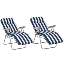 2 Tumbonas Plegable Azul 60 x 75 x 102 cm