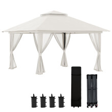 Cenador Plegable Beige 392 x 392 x 283 cm