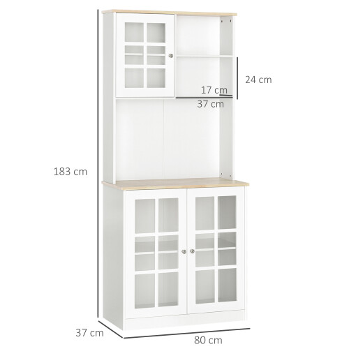 Homcom Armario de Cocina Blanco 80 x 37 x 183cm 2