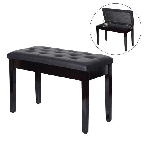 Homcom Taburete de Piano Negro 76 x 36 x 50 cm