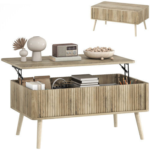 Homcom Mesa de Centro Marrón 91 x 56 x 43 cm