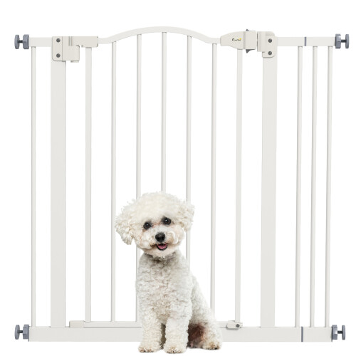 PawHut Barrera de Seguridad Blanco 87 x 3.5 x 78 cm