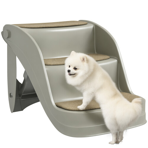 PawHut Escalera para Perro Gris 49 x 38 x 38 cm