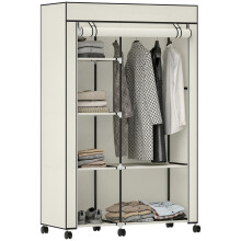 Armario de Tela Beige 103 x 43 x 162.5 cm