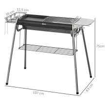 Barbacoa de Carbón Negro 107 x 63 x 75 cm