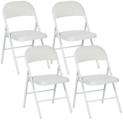 Homcom Sillas Plegable Blanco 45 x 46 x 78 cm