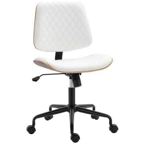 Homcom Silla de Escritorio Blanco 48.5 x 53 x 98 cm