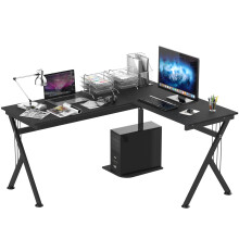 Mesa de Ordenador Negro 155 x 130 x 76 cm