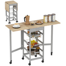 Carrito de Cocina Gris 97.2 x 37 x 77.5 cm