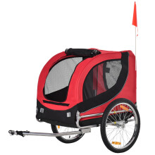 Remolque Bicicleta de Mascota Rojo 130 x 73 x 90 cm