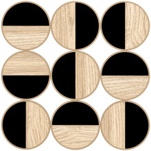 Decoración de Pared Negro 60 x 60 x 3.8 cm