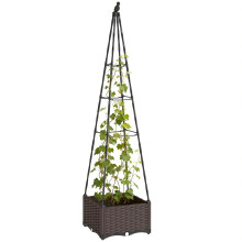 Jardinera con Enrejado Negro 40 x 40 x 175 cm