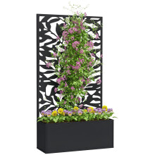 Jardinera Exterior Negro 61 x 23 x 113 cm