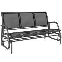 Banco de Jardín negro 147 x 70 x 85 cm