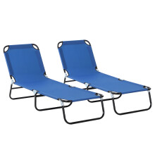 Tumbonas Plegable Azul 188 x 56 x 28 cm