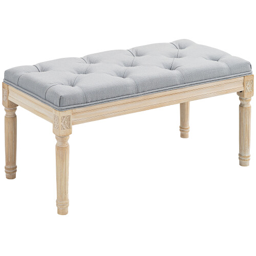 Homcom Banco de Cama Gris 80 x 40 x 43 cm