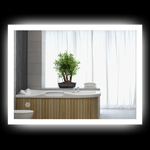 Espejo de Baño Gris 80 x 60 x 3 cm